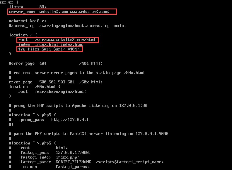 second server block file configuration