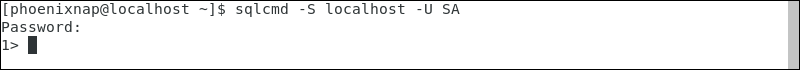 Starting the SQL Server command-line tool