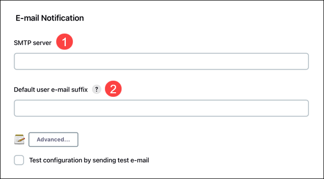 Jenkins configuration e-mail notification