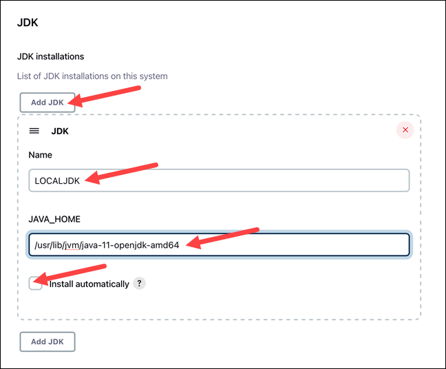 Global tool configuration jdk