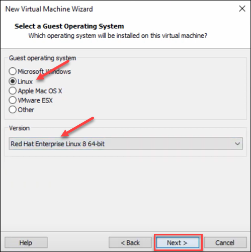 guest os and version