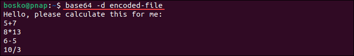 Decoding a base64 encoded file.