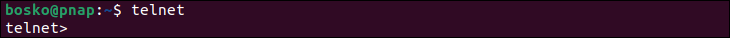 Example of the telnet interactive mode.