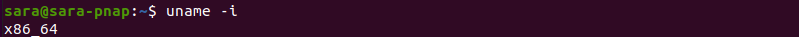 uname -i terminal output