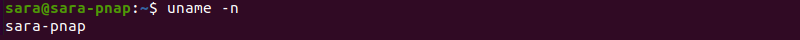 uname -n terminal output