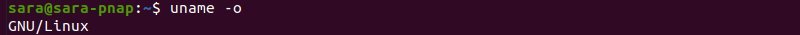 uname -o terminal output