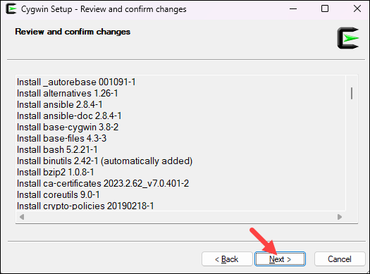 Review Cygwin installation.